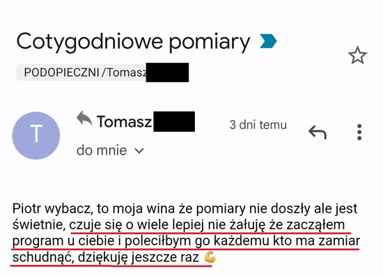screenshot przestawiający polecenie programu przez Tomasza